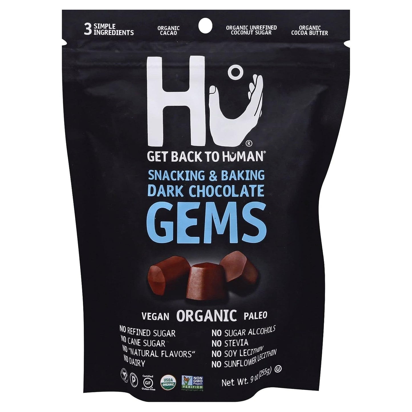 Organic Dark Chocolate Gems, 9 OZ