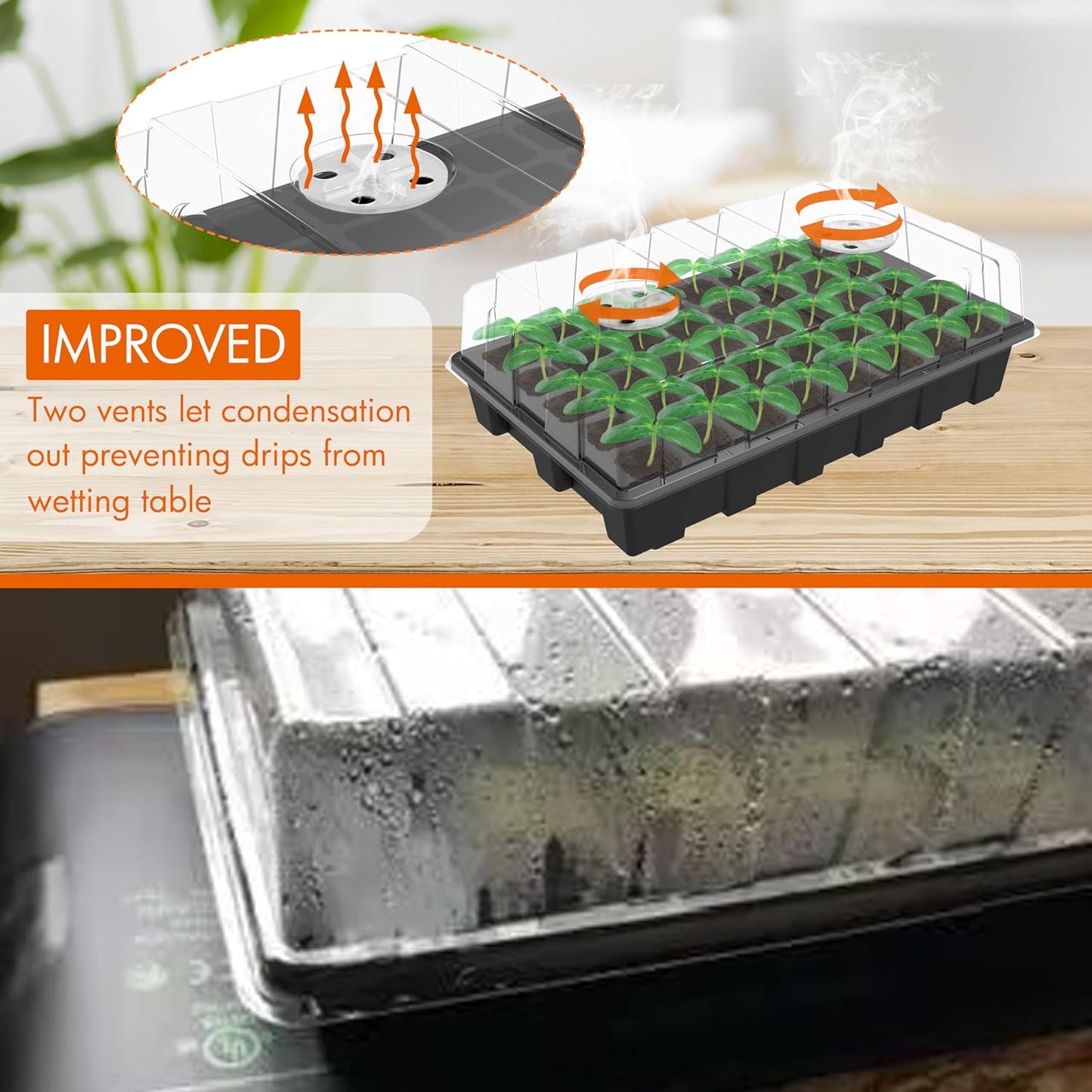 5-Set Seed Starter Tray Kits, Plant Germination Trays, Seed Starting Trays with