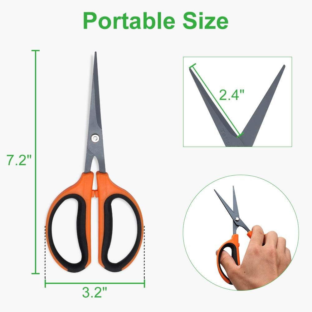 6 Packs Trimming Scissors Teflon Coated Non Stick Blades Pruning Shears Gardenin