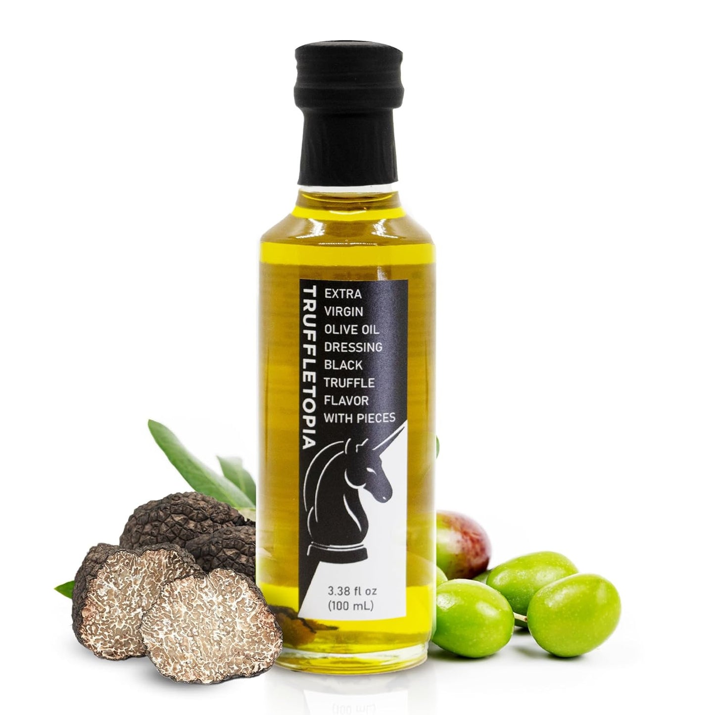 | Black Truffle Extra Virgin Olive Oil Dressing with Real Truffles | Cold Presse