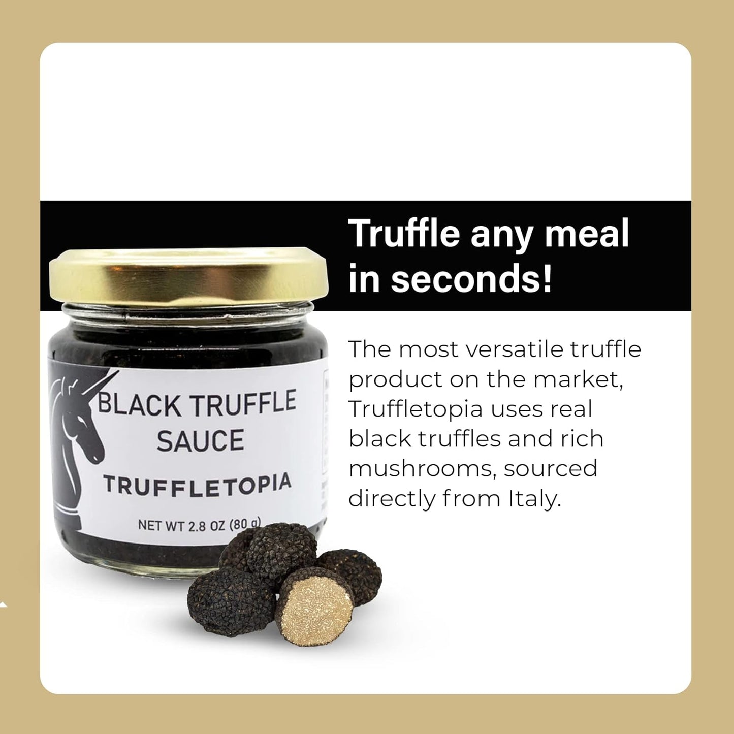 | Black and White Truffle Sauce W/Real Italian Truffles | Gourmet Pasta or Pizza