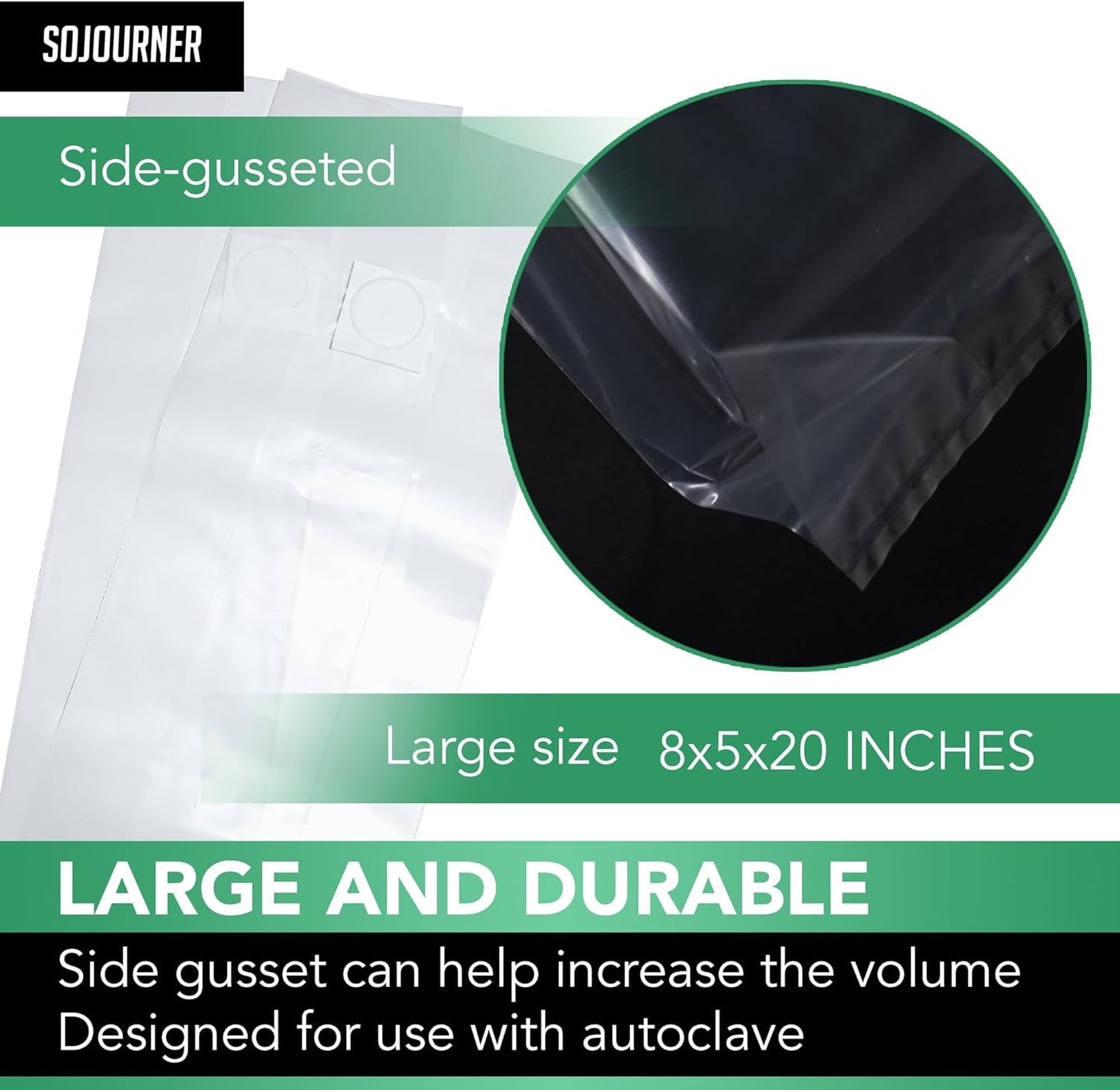 Mushroom Grow Bags (100 Pk) - Mushroom Spawn Bags - 6 Mil Thick, Autoclave Bags,