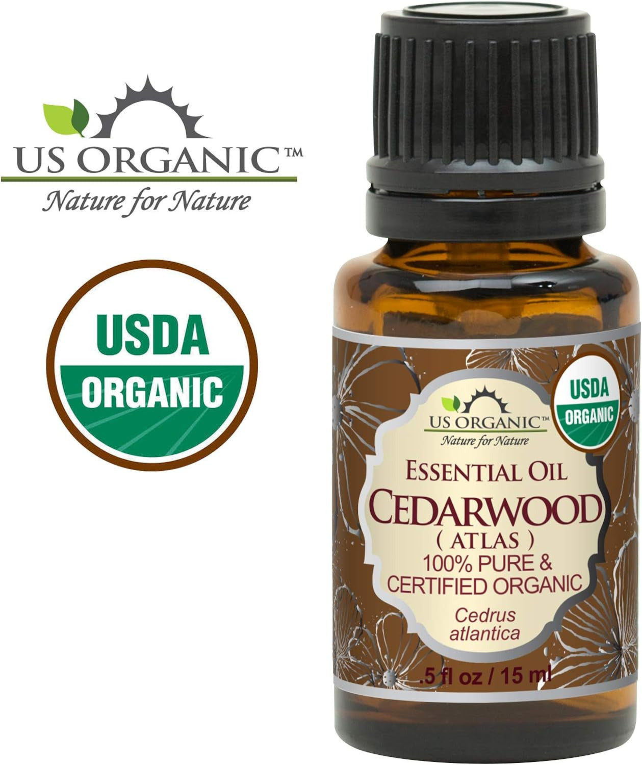 100% Pure Cedarwood Essential Oil (Atlas) - USDA Certified Organic, Steam Distil