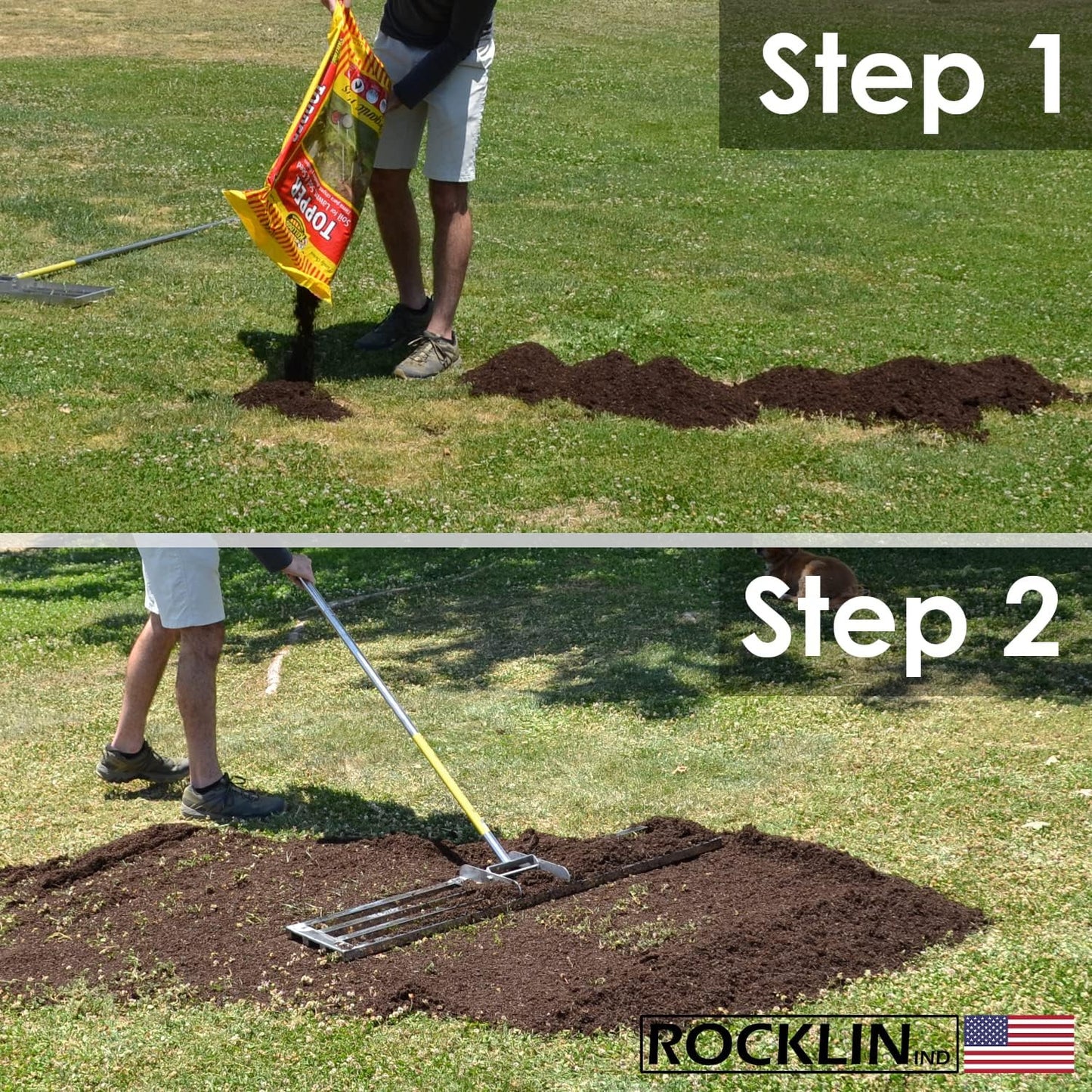 Rocklin™ Lawn Leveling Rake | Levelawn Tool | Level Soil or Dirt Ground Surfaces