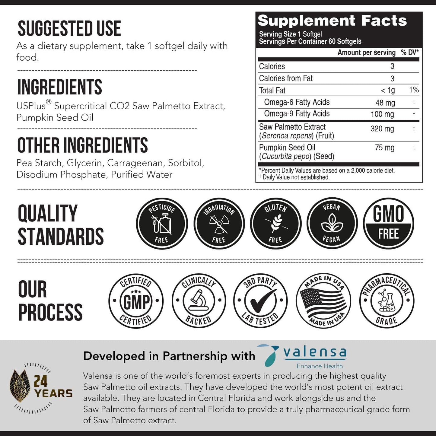 Saw Palmetto Extract – 10X Potency, Pharmaceutical Grade Strength - plus Pumpkin