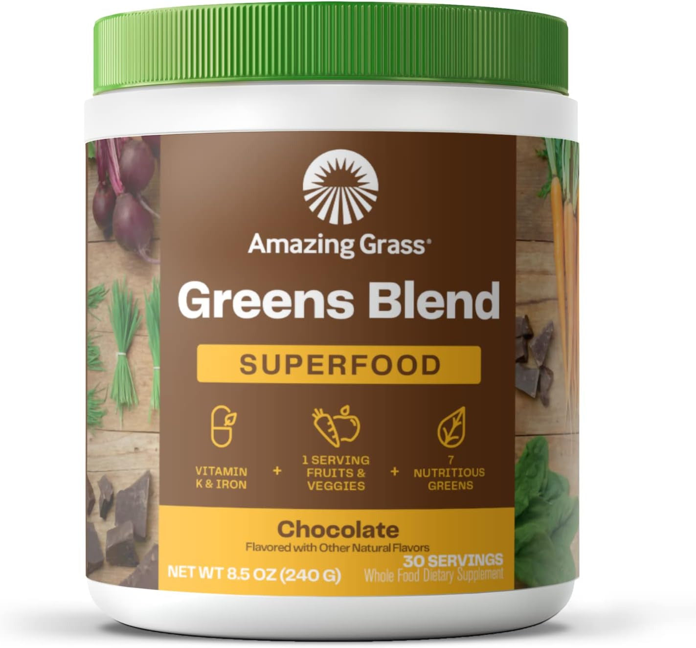 Greens Superfood Powder: Greens Powder with Digestive Enzymes & Probiotics, Orga