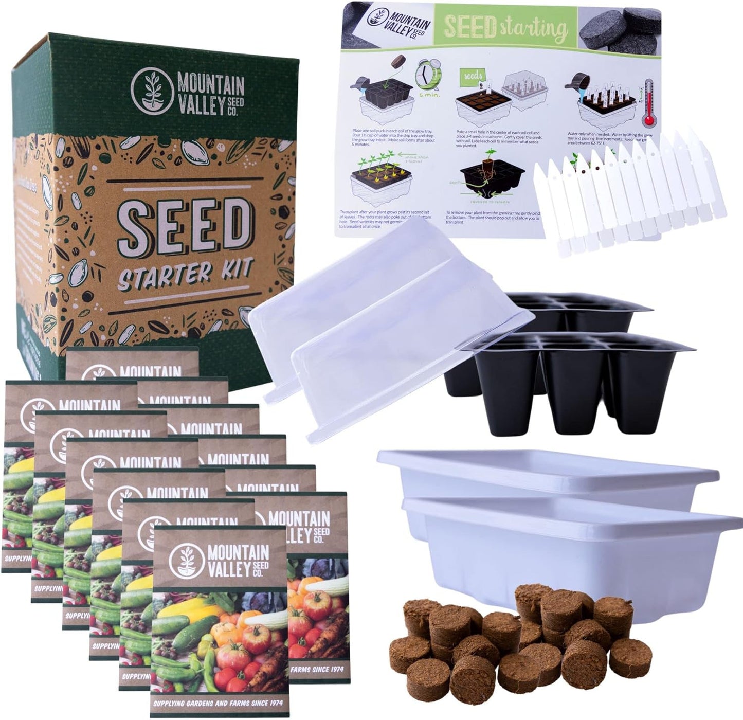 Culinary Indoor Herb Garden Starter Kit | Deluxe Herb Seeds | 12 Non-Gmo Varieti