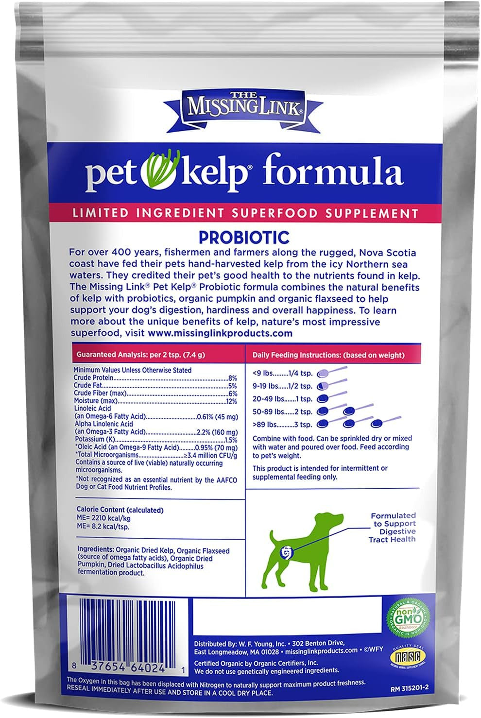 Pet Kelp Canine Probiotic 8Oz Superfood Powdered Supplement, Organic & Limited I