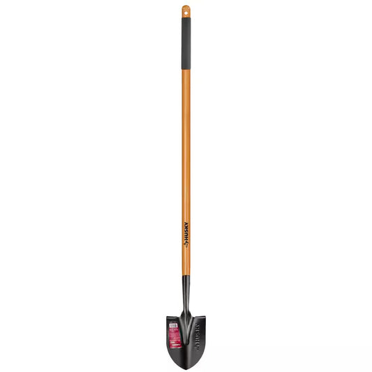 47 In. L Wood Handle Floral Carbon Steel Digging Shovel with Grip