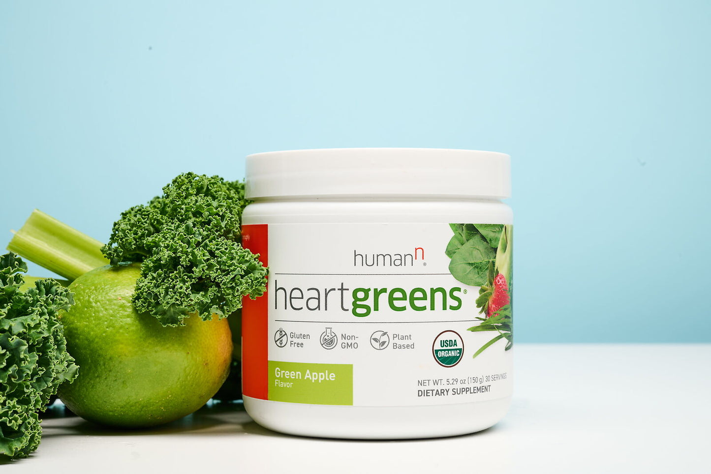 Heartgreens | Superfood Organic Powder with Wheatgrass, Kale, Spinach, and Spiru