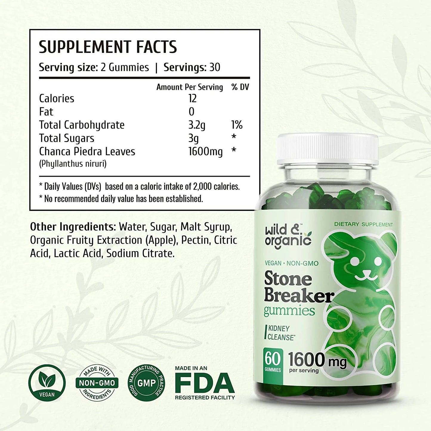 Stone Breaker Gummies - Chanca Piedra for Kidney Cleanse, Liver & Gallbladder Su