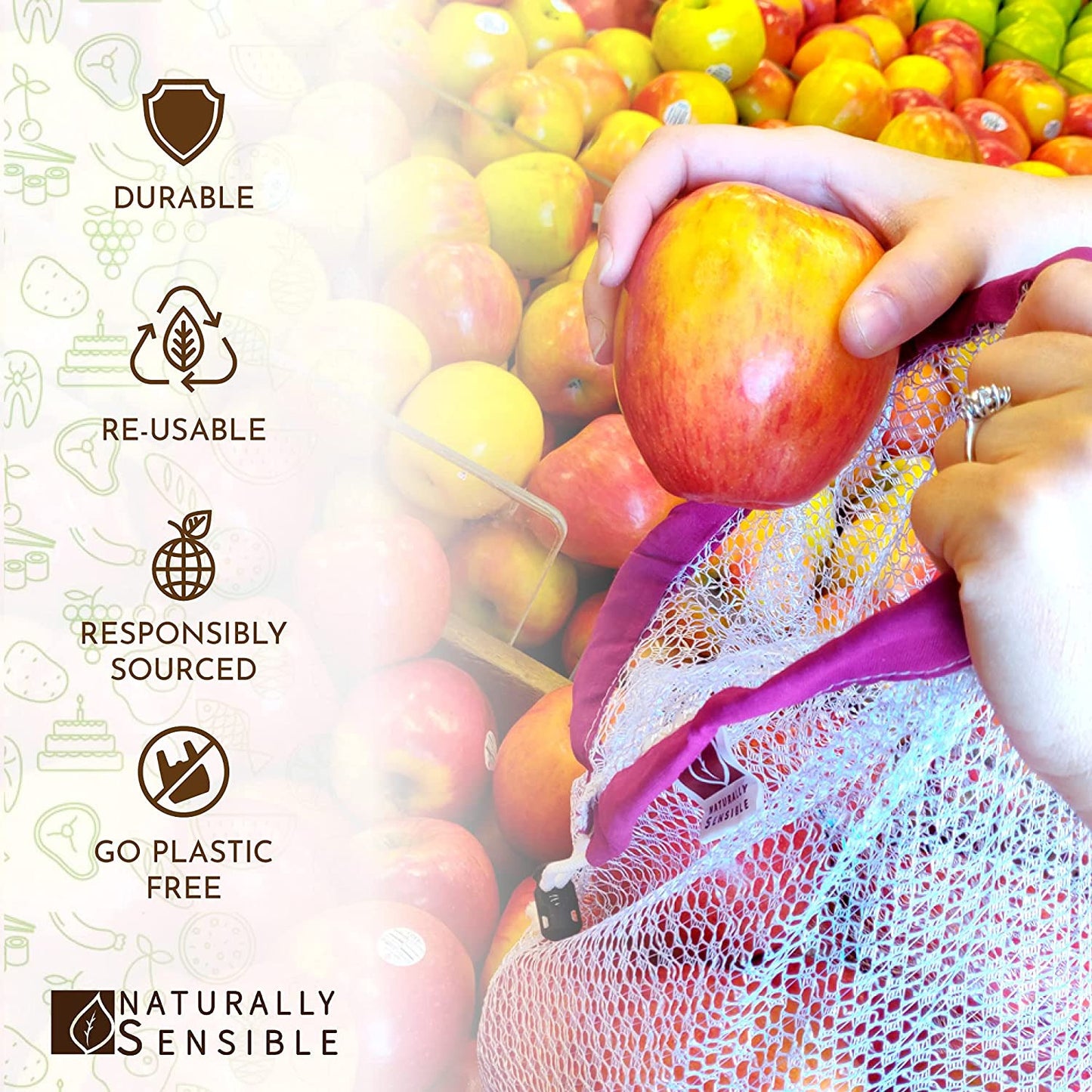 The Original Eco Friendly See through Washable and Reusable Produce Bags - Soft