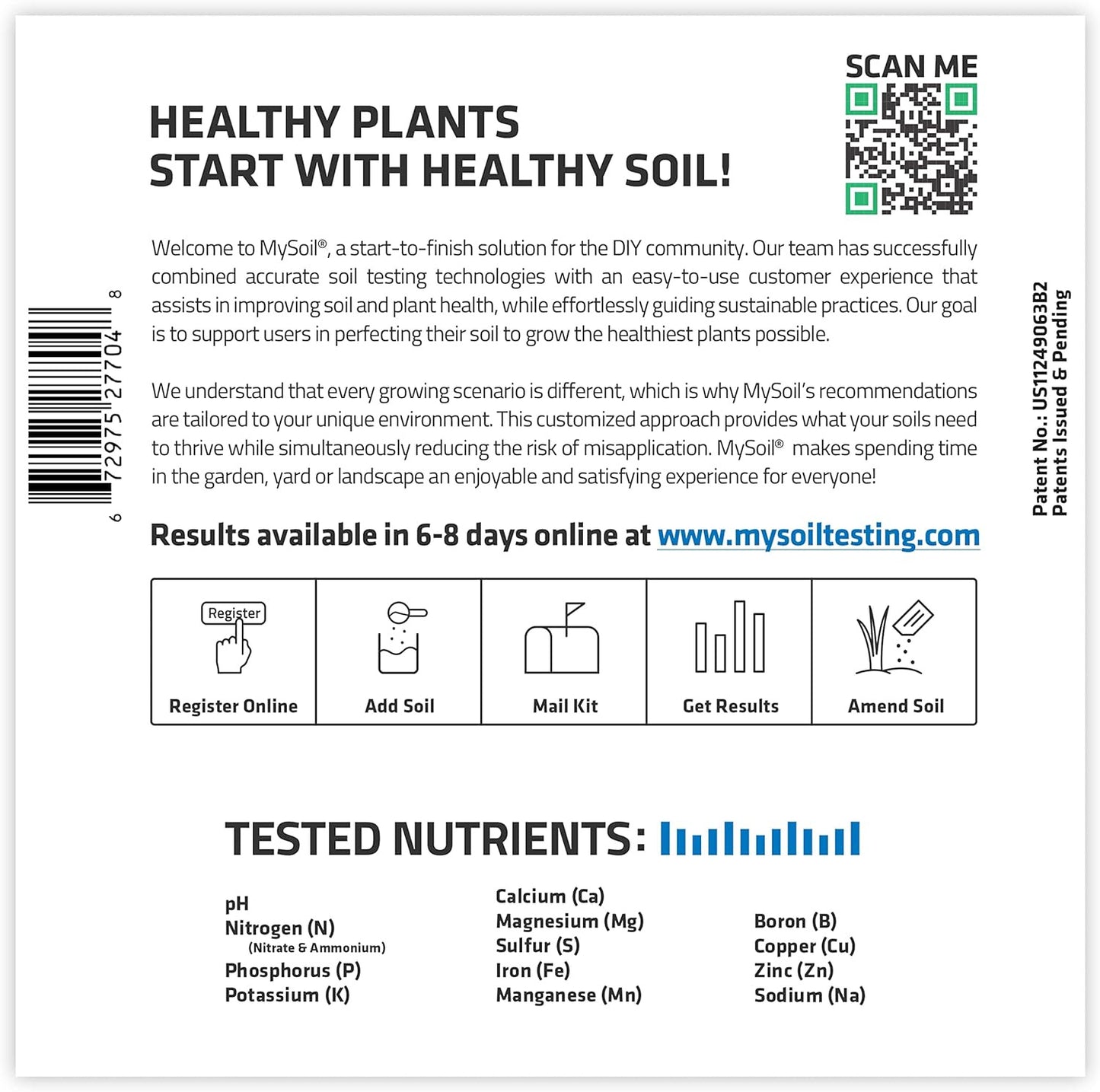 Mysoil - Soil Test Kit | Grow the Best Lawn & Garden | Complete & Accurate Nutri