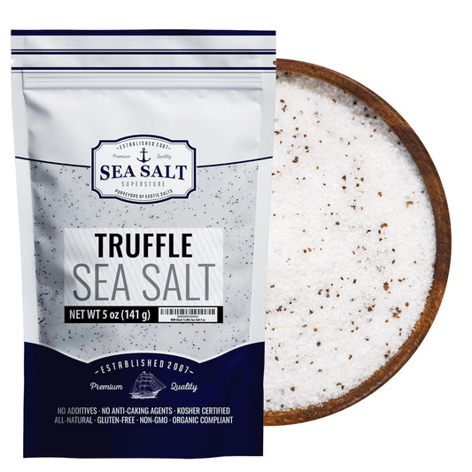 Truffle Salt, Finishing Sea Salt Infused with Black Truffles, Italian Black Truf