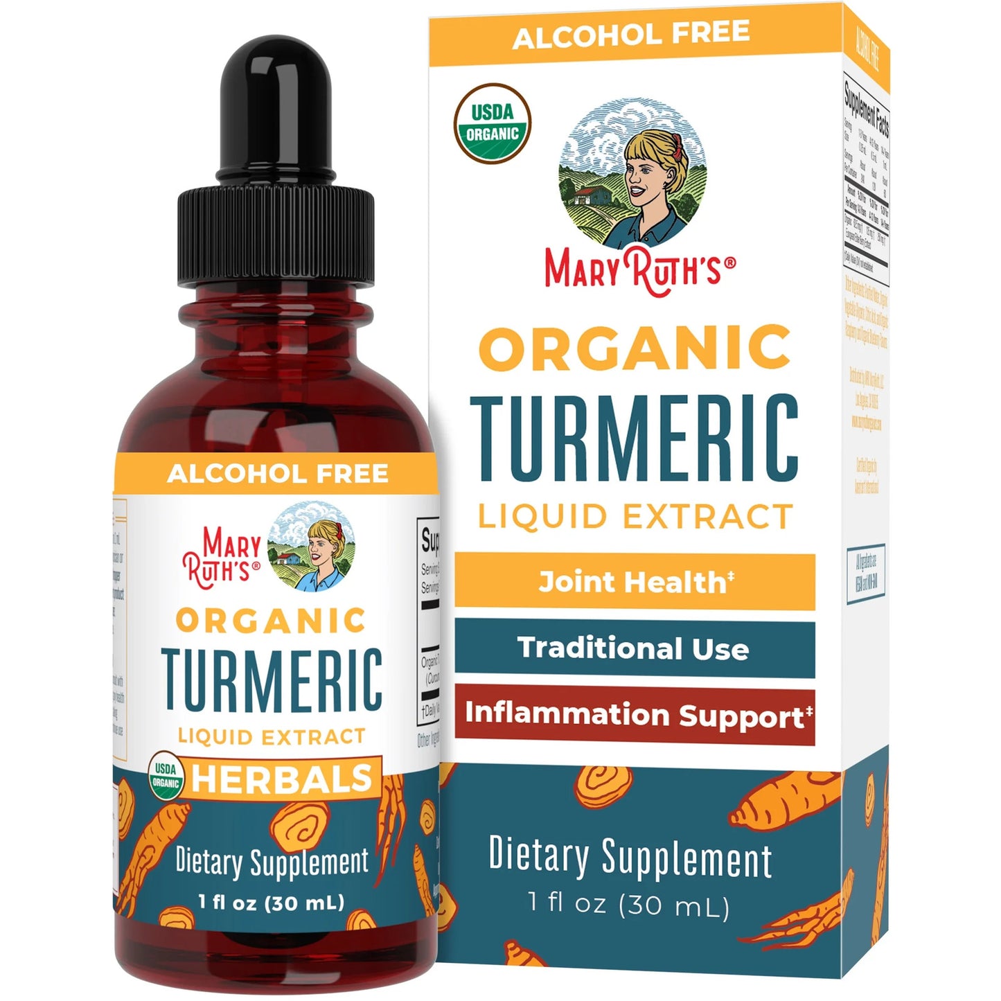 USDA Organic Turmeric Liquid Drops | Herbal Supplement | Joint Support, Anti-Inf