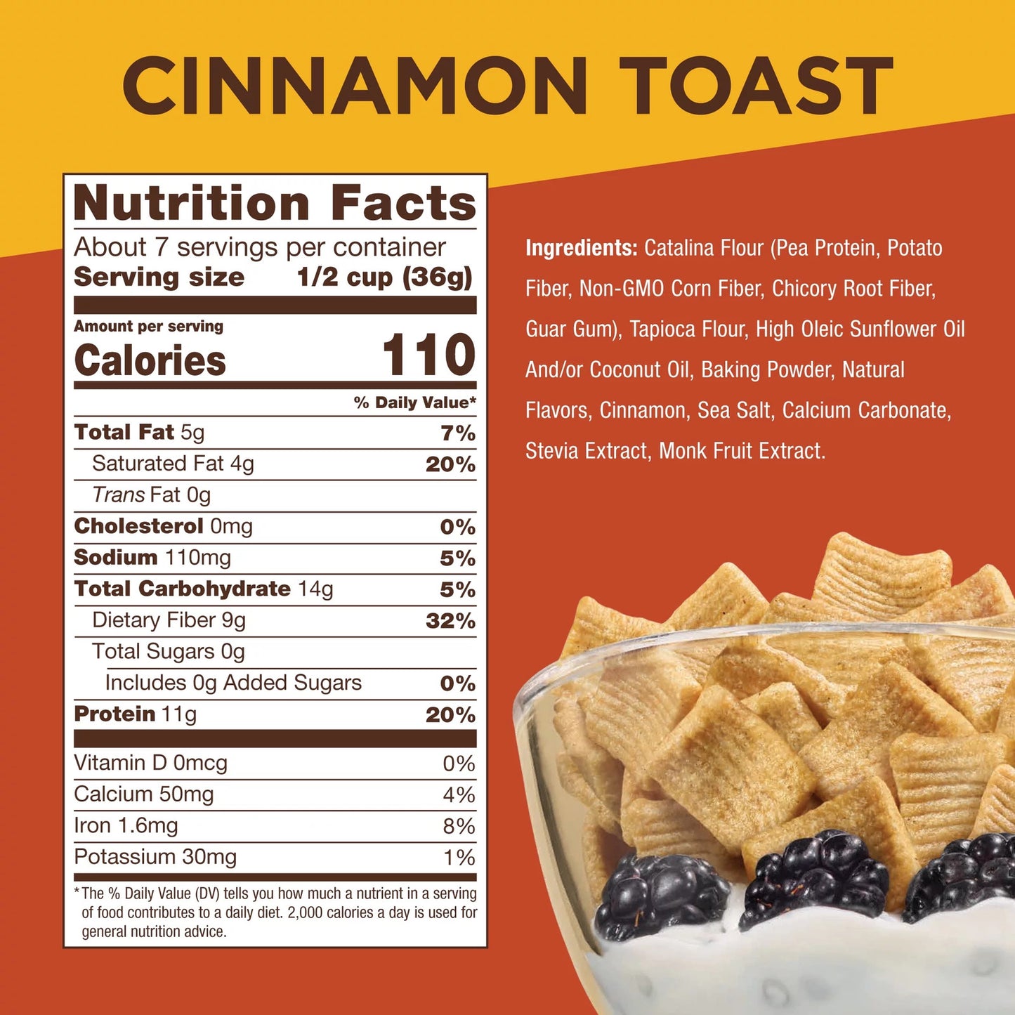 Cinnamon Toast Keto Cereal (4 Pack) 9Oz Bags | Low Carb, Zero Sugar, Gluten Free