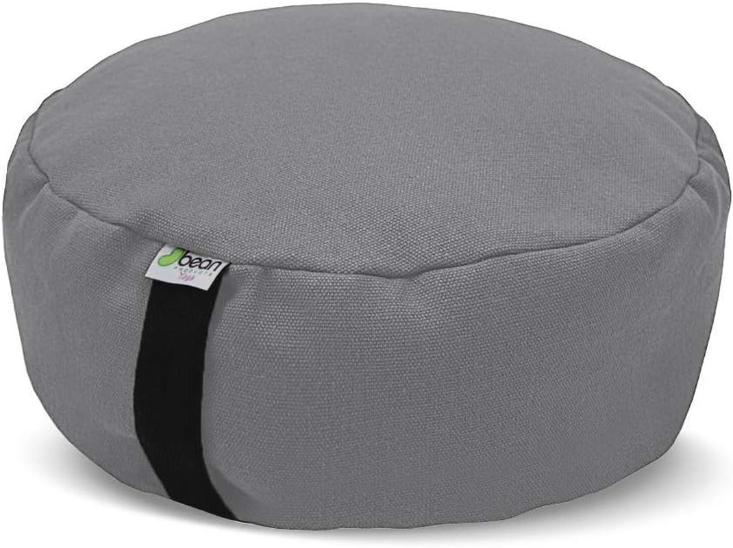 Zafu Meditation Cushion, Round, Hemp Shadow Gray - Filled with Organic Buckwheat