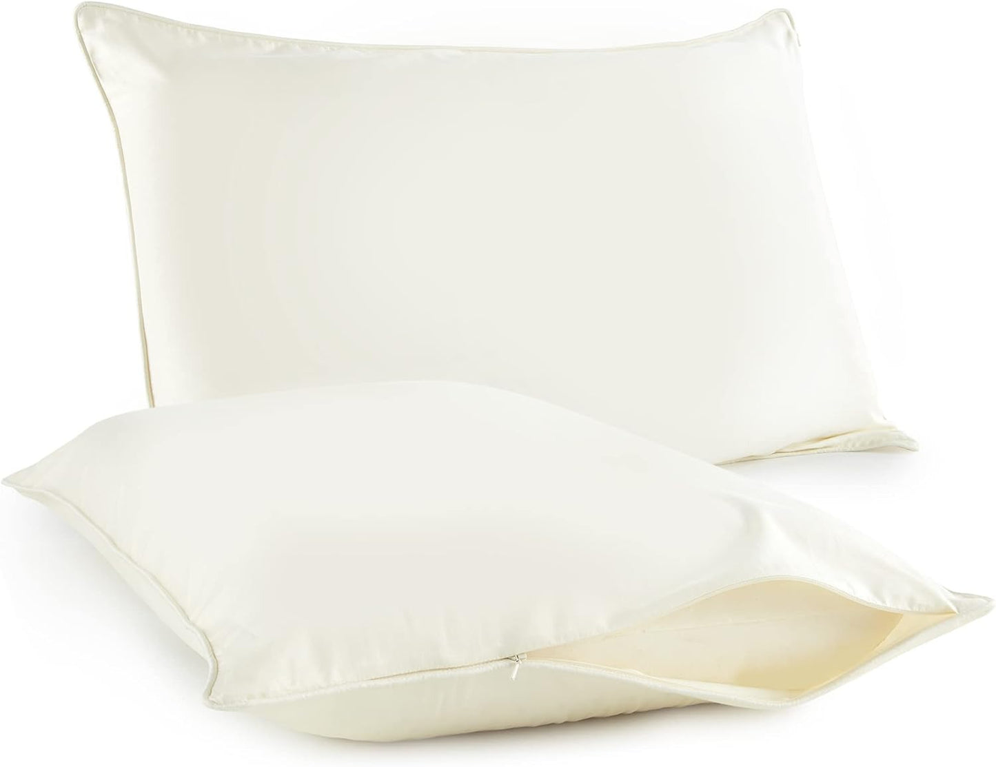 Pillow Protector - GOTS Certified, 100% Cotton Pillow Encasements with Zipper -