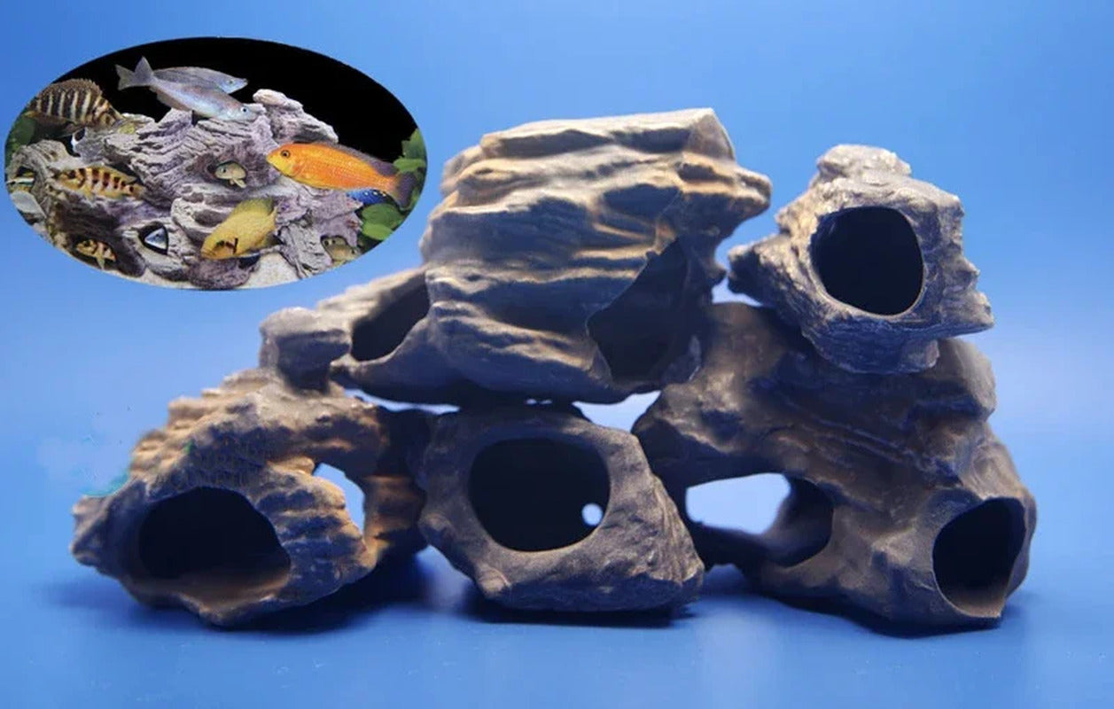 MF CICHLID STONE Ceramic Aquarium Rock Cave Decor for Fish Tank Aquarium Accesso