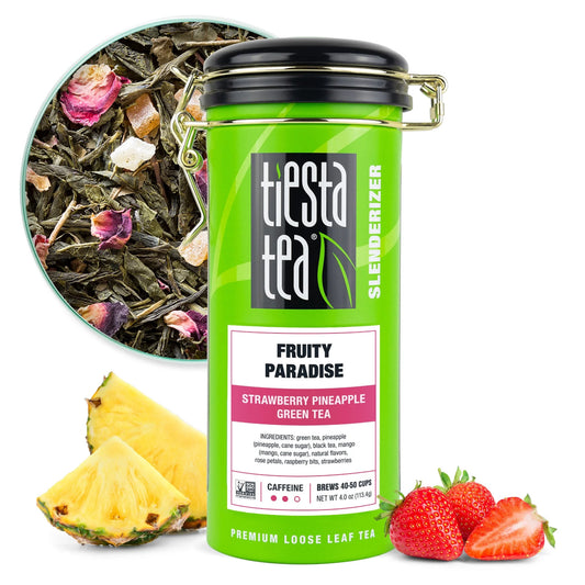 - Fruity Paradise, Slenderizer Loose Leaf Green Tea, Strawberry Pineapple Green