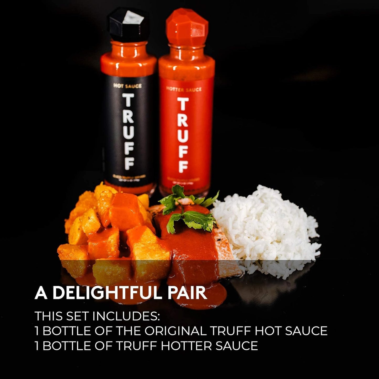 Hot Sauce and Hotter Sauce 2-Pack Bundle, Gourmet Hot Sauce Set, Black le and Ch