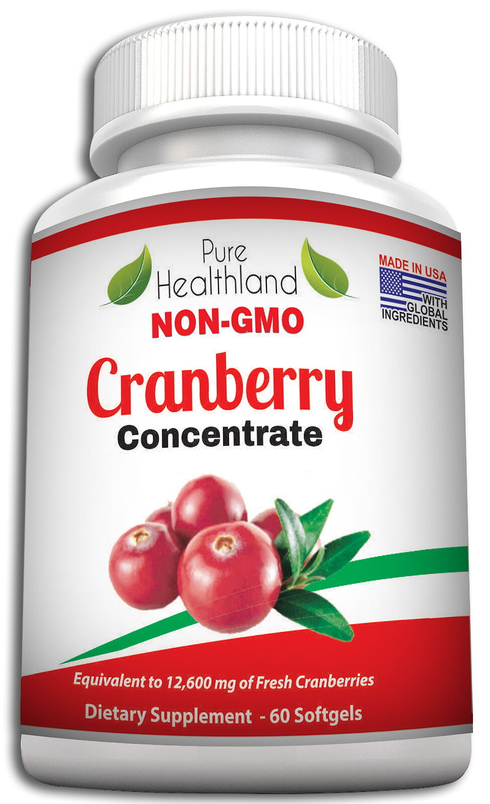 NON GMO Cranberry Concentrate Supplement Pills for Urinary Tract Infection UTI.