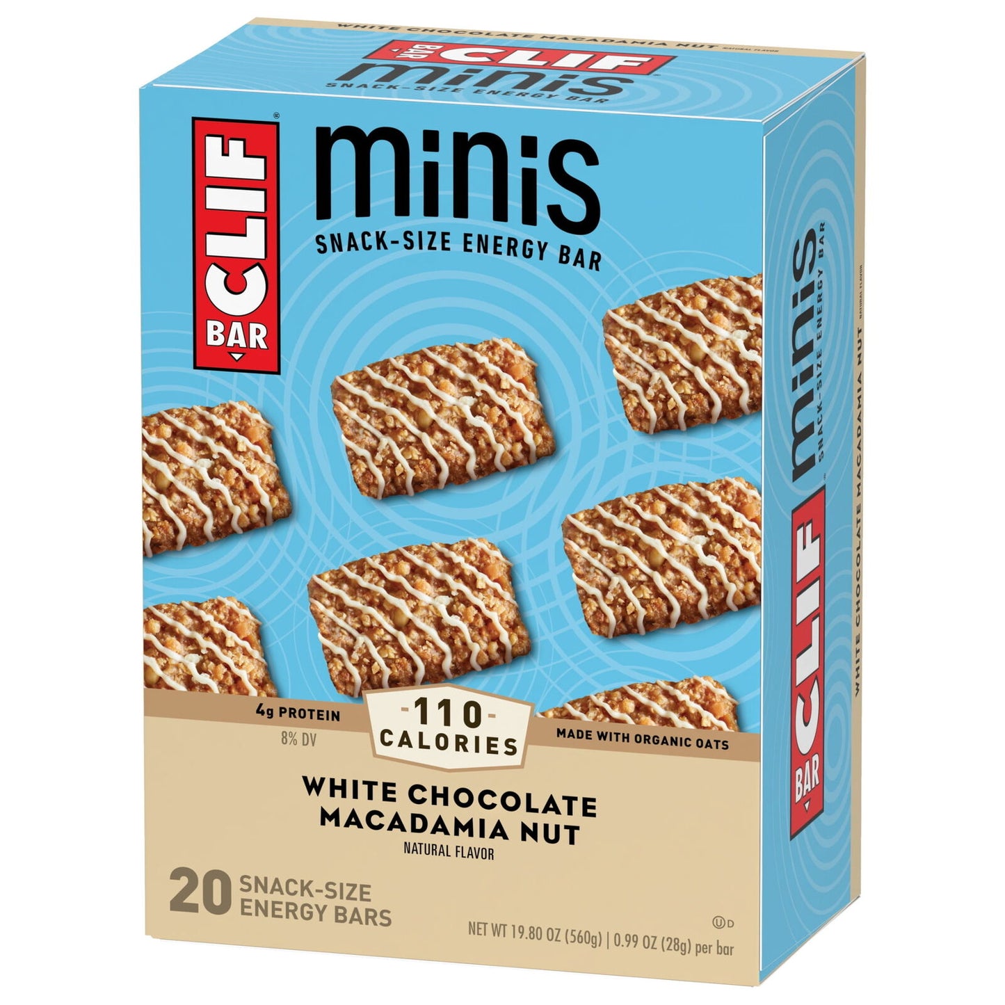 Minis - White Chocolate Macadamia Nut Flavor - Made with Organic Oats - 4G Prote