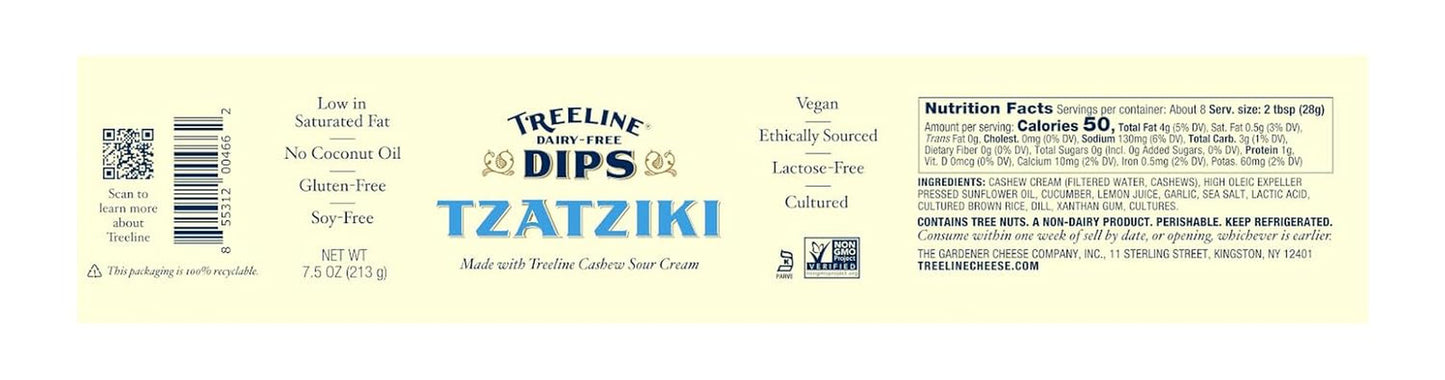 Treeline Cheese - Dairy-Free Dips 7.5 Oz, Variety 8-Pack