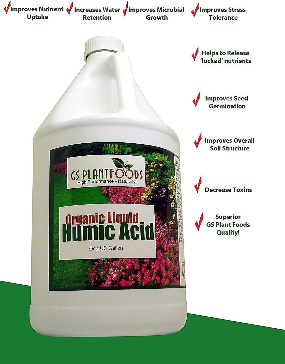 Organic Liquid Humic Acid with Fulvic - Concentrate Fertilizer for Enhanced Nutr