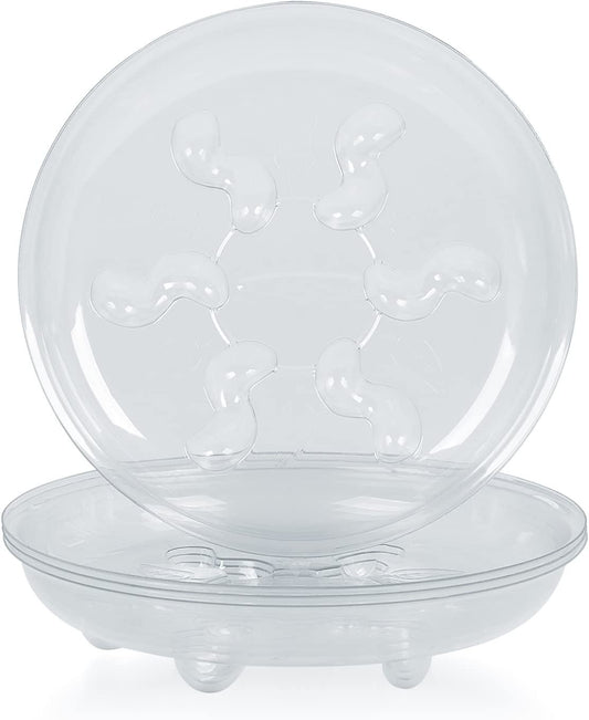 5 Pieces of 6 Inch Clear Thick Plastic Heavy Duty Sturdy Plant Saucer Drip Trays