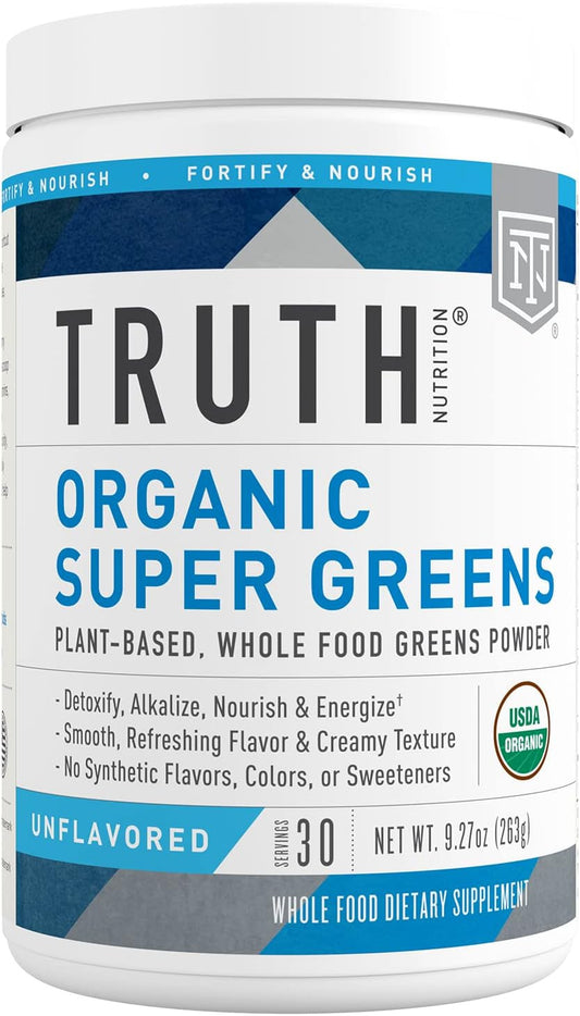 Super Greens Powder - Organic Green Superfood Powder to Boost Energy & Immunity,