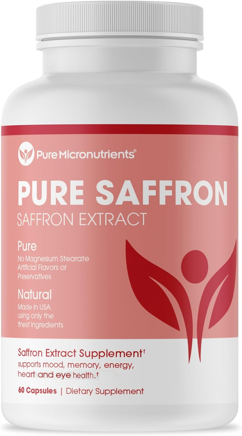 Saffron Supplements - 100% Pure Saffron Extract Capsules - Boost Energy & Mood,