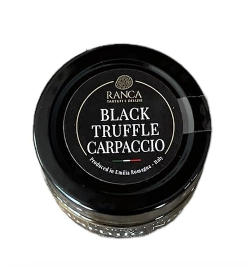 Italian Black Summer Truffle Slices Carpaccio in Olive Oil - Gourmet Thin Sliced