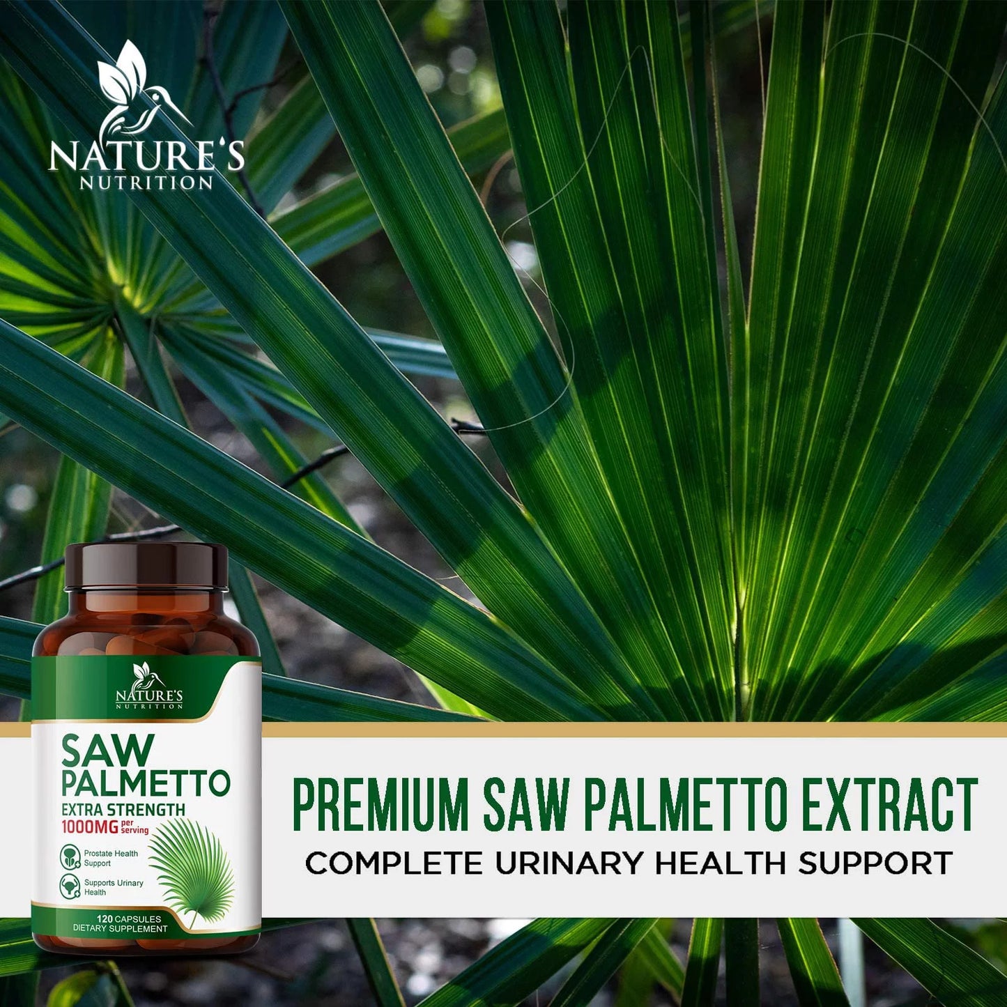 Saw Palmetto Extract Prostate Supplement - 1000 MG Saw Palmetto Supplement, Natu