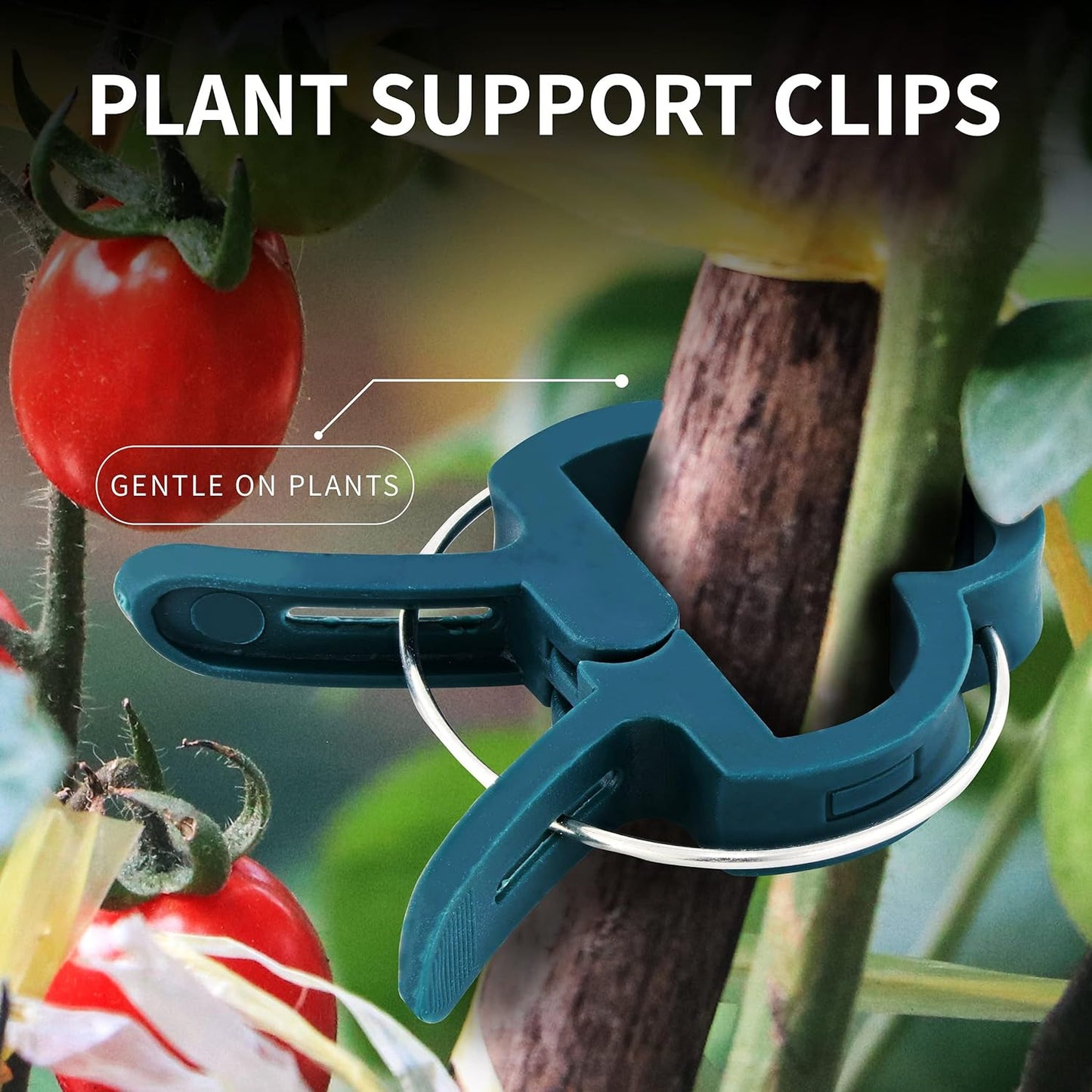 Plant Clips, Tomato Clips for Plant Support 40 PC -Green Gentle Gardening Plant