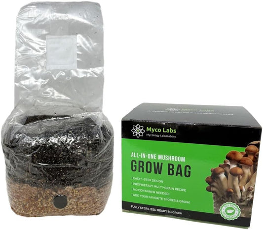 All in One Mushroom Grow Kit in a Bag with Sterilized Grains and Substrate (4 LB