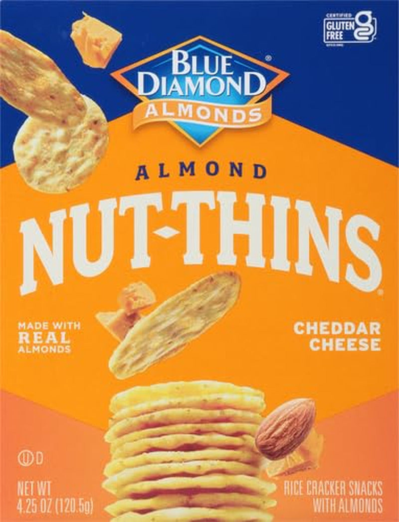 Blue Diamond Almond Nut Thins, Cheddar Cheese, 4.25 Oz