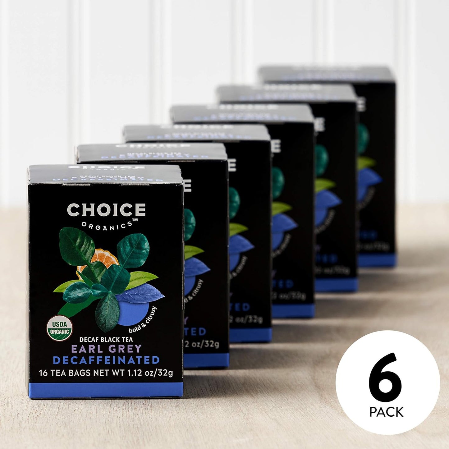 Choice Organics - Organic Decaffeinated Earl Grey Tea (6 Pack) - with Bergamot -