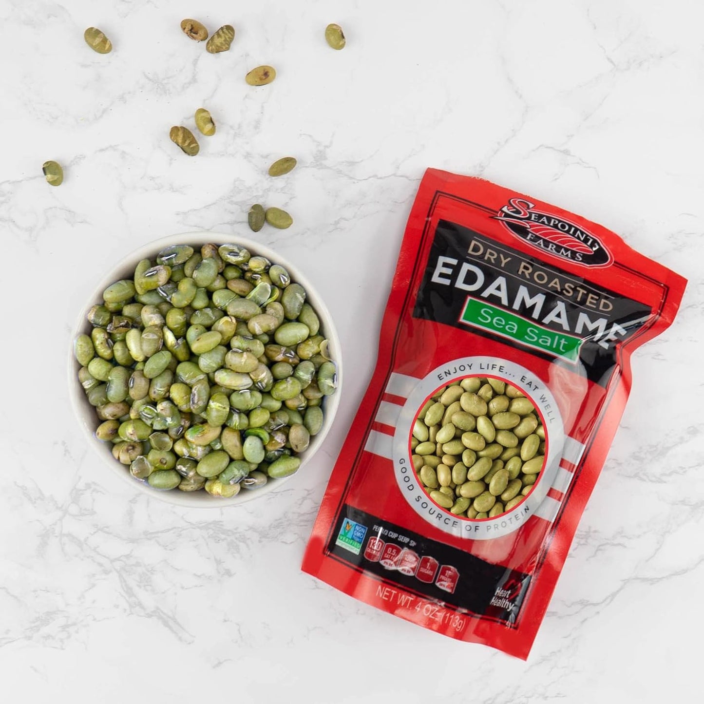 Dry Roasted Edamame, Sea Salt, Vegan, Gluten-Free, Kosher, and Non-Gmo, Crunchy