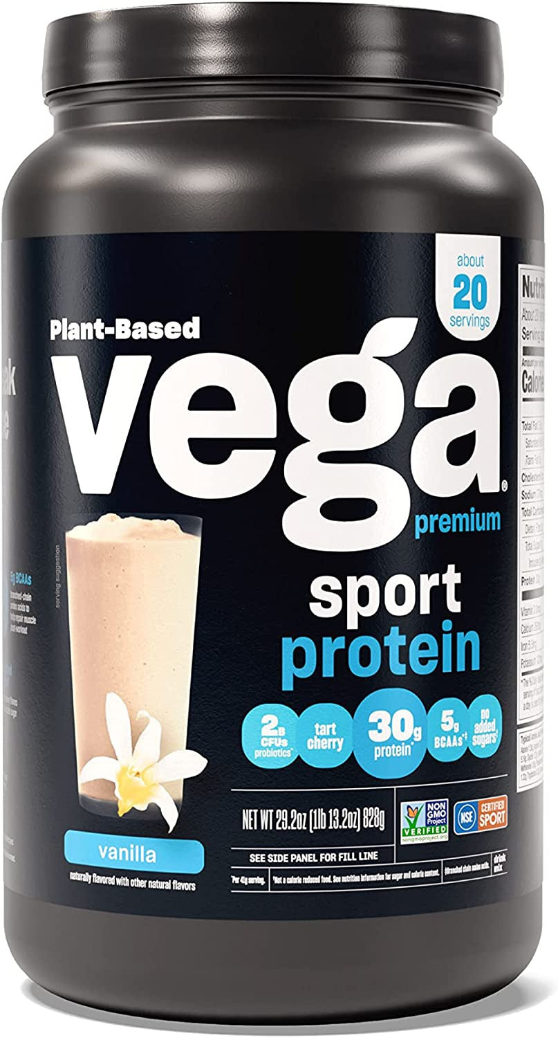 Premium Sport Protein Vanilla Protein Powder, n, Non GMO, Gluten Free Plant Base