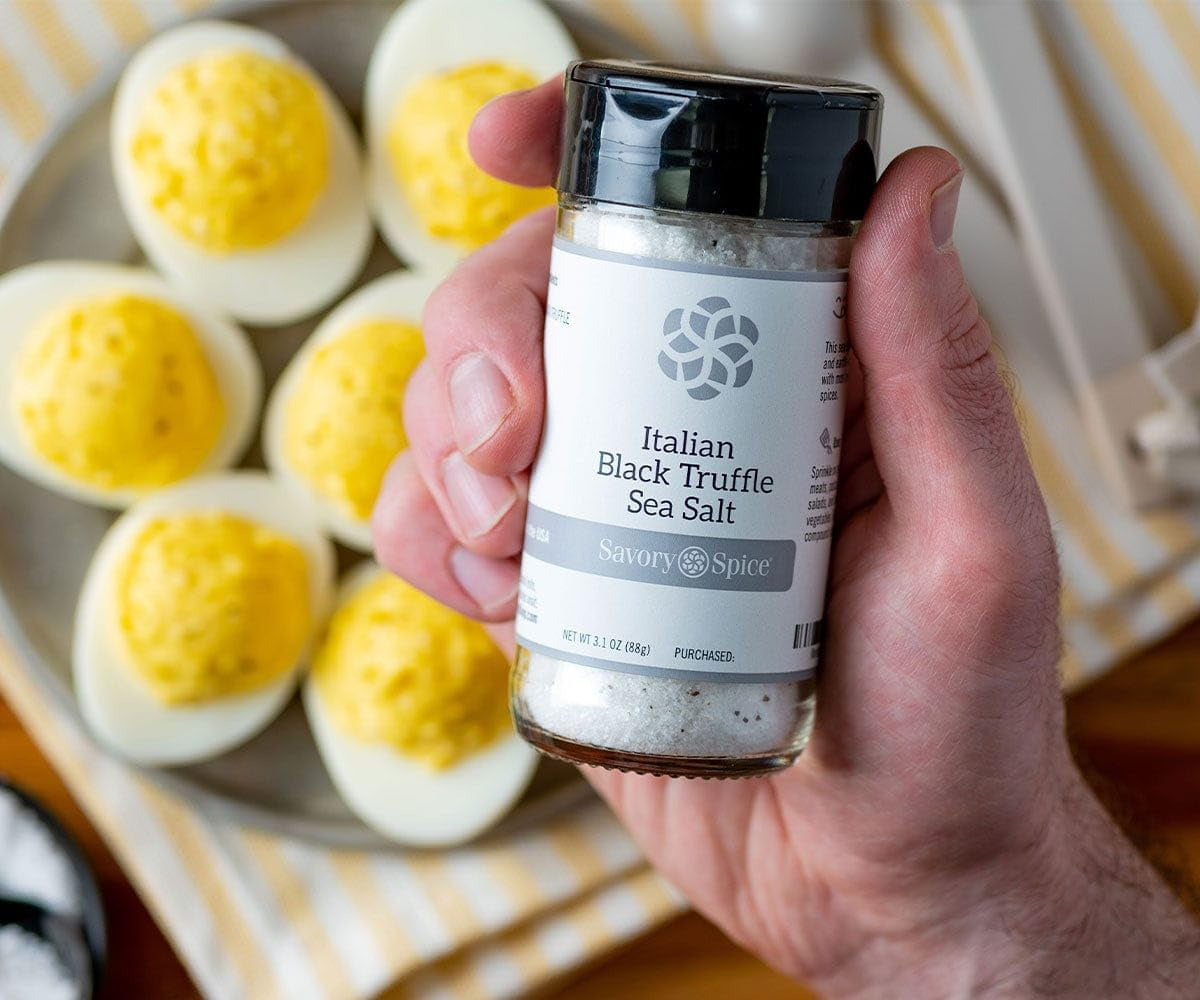 Savory Spice Italian Black Truffle Sea Salt - Gourmet Black Truffle Seasoning Sa