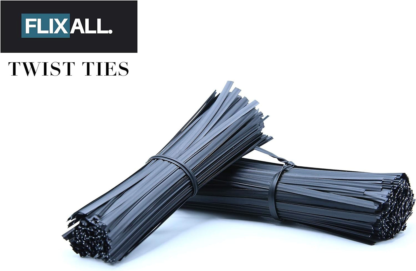 5 Inches Twist Ties Pack of 100 - Premium Quality Reusable Black Plastic Coated