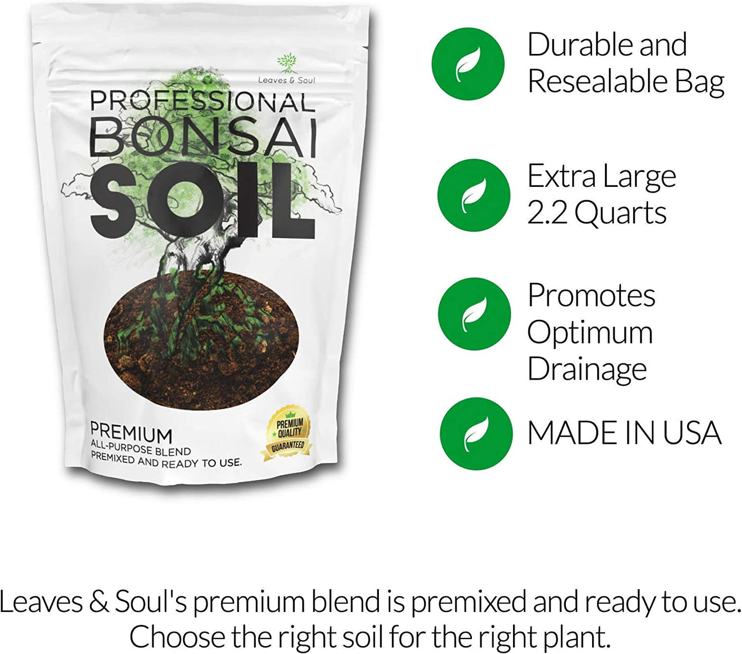 Bonsai Soil Premium All Purpose Blend | Pre-Mixed Ready to Use for Fast Drainage