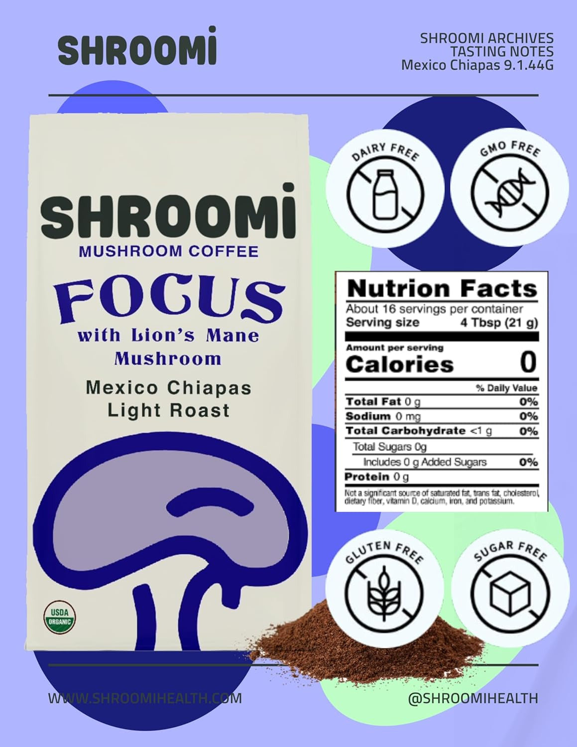 Premium Ground Mushroom Coffee | Mental Performance Gourmet Coffee | Lion’S Mane