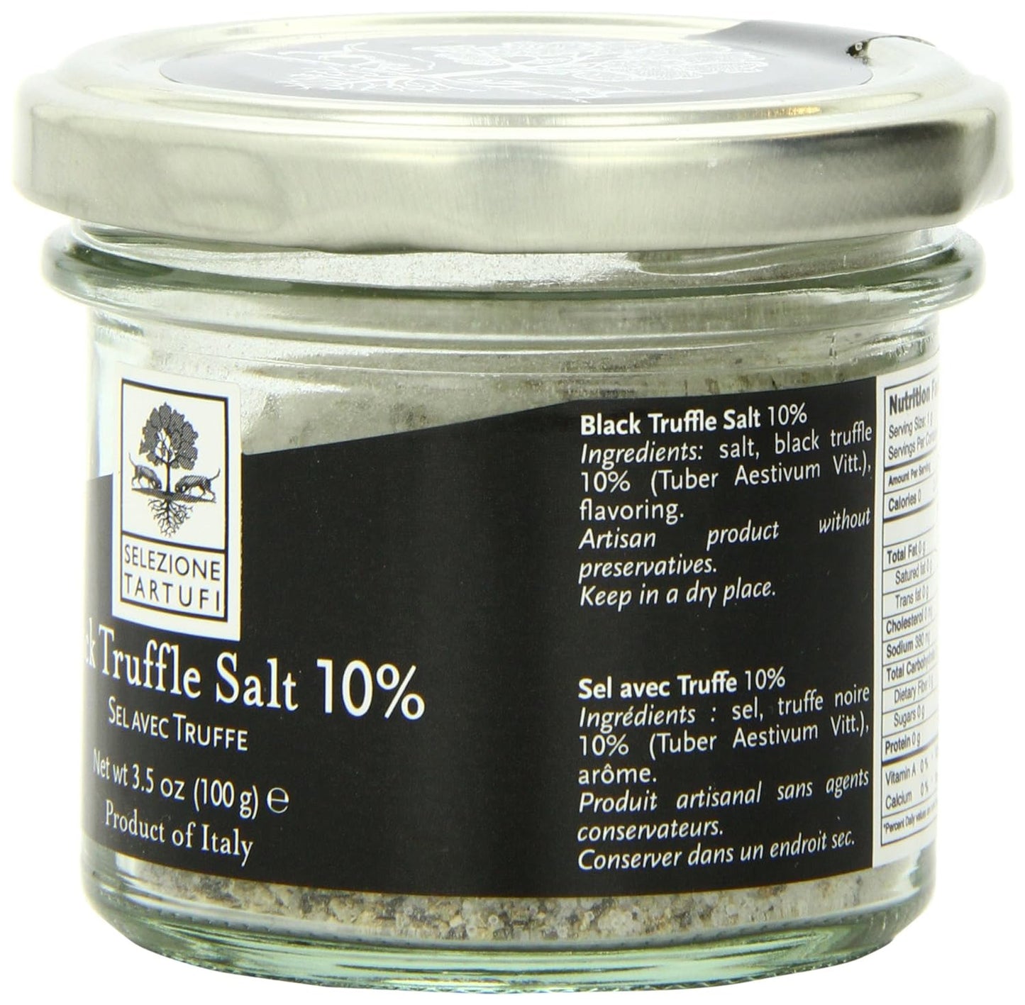 Black Truffle Sea Salt 10% - Truffle Salt for Finishing & Cooking (3.5 Ounces)