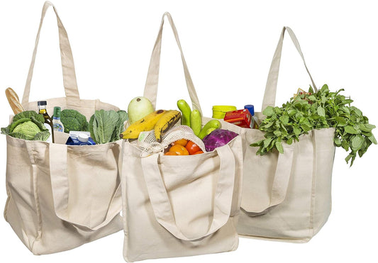 Best Canvas Grocery Shopping Bags - Canvas Grocery Shopping Bags with Handles -