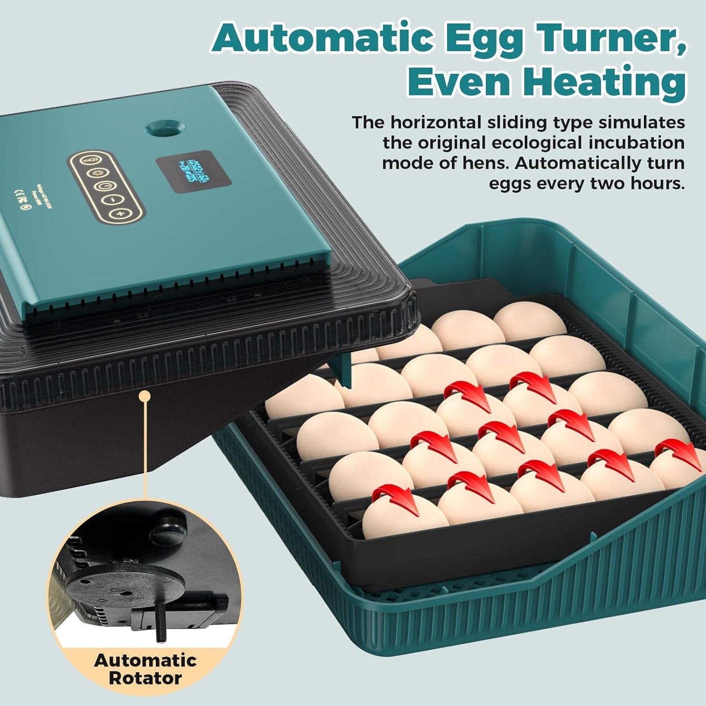 25 Egg Incubator, Incubators for Hatching Eggs with Automatic Egg Turner, Water