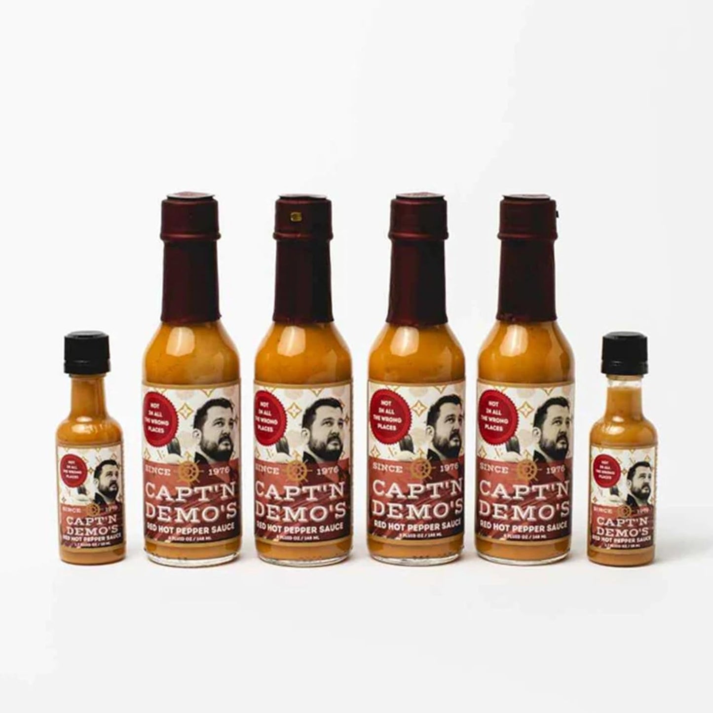 CAPTAIN Demo'S QUAD-DRUFFLE TRUFFLE Red Hot Pepper Sauce - Four Bottle Pack with