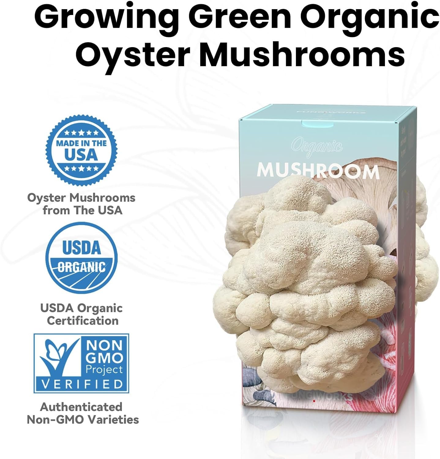 Large Organic Lion'S Mane Mushroom Growing Kit (4Lbs), Double-Side Mushroom Grow