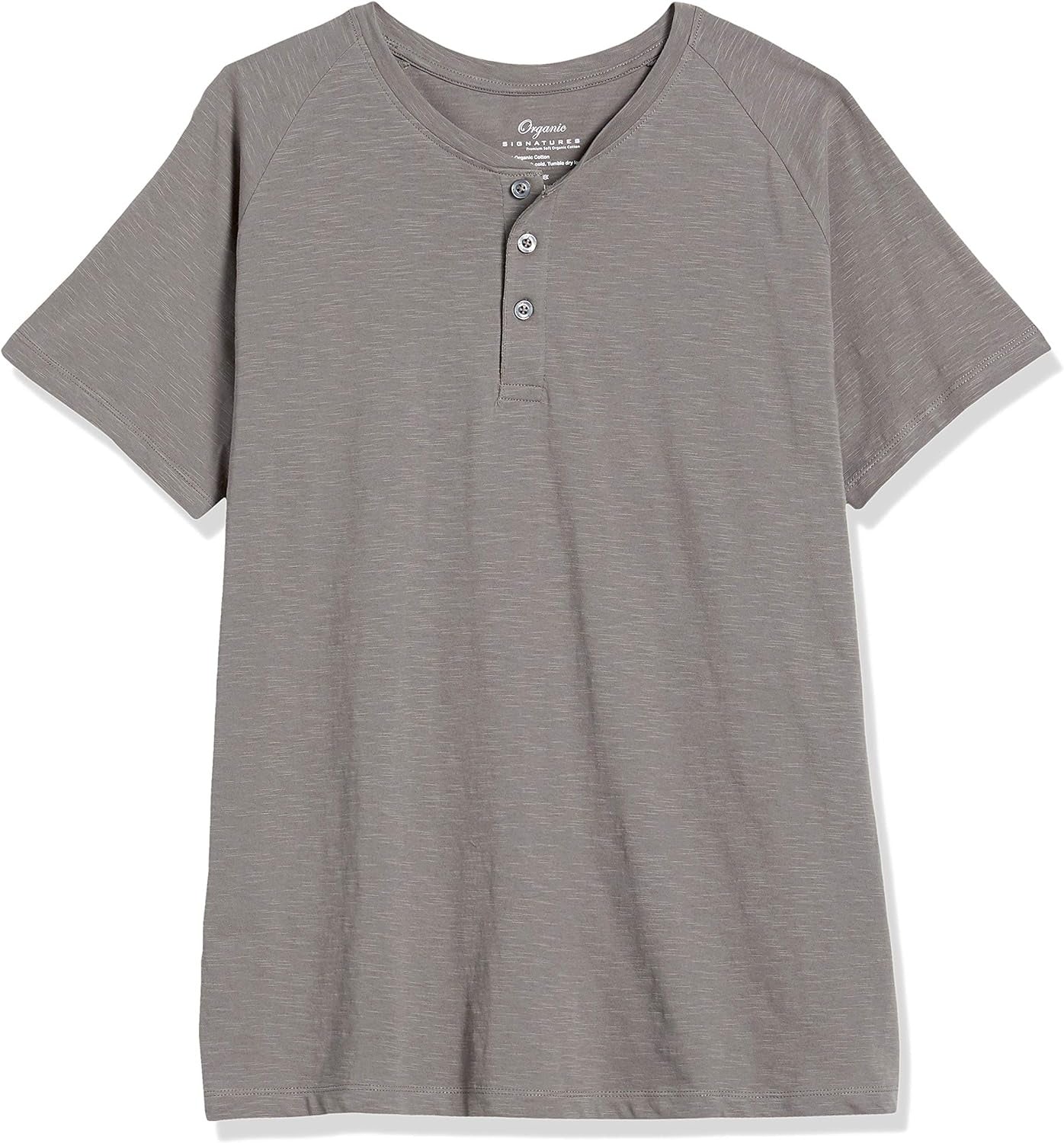 Short-Sleeve 100% Organic Cotton Lightweight Slub Henley Shirt for Men